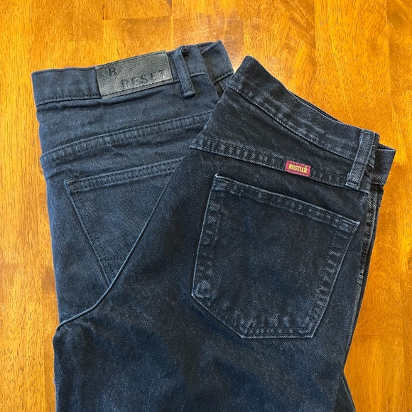 Bundle of Two Men's Black Jeans 100% Cotton 5 Pocket Zipper Fly - Picture 3 of 16